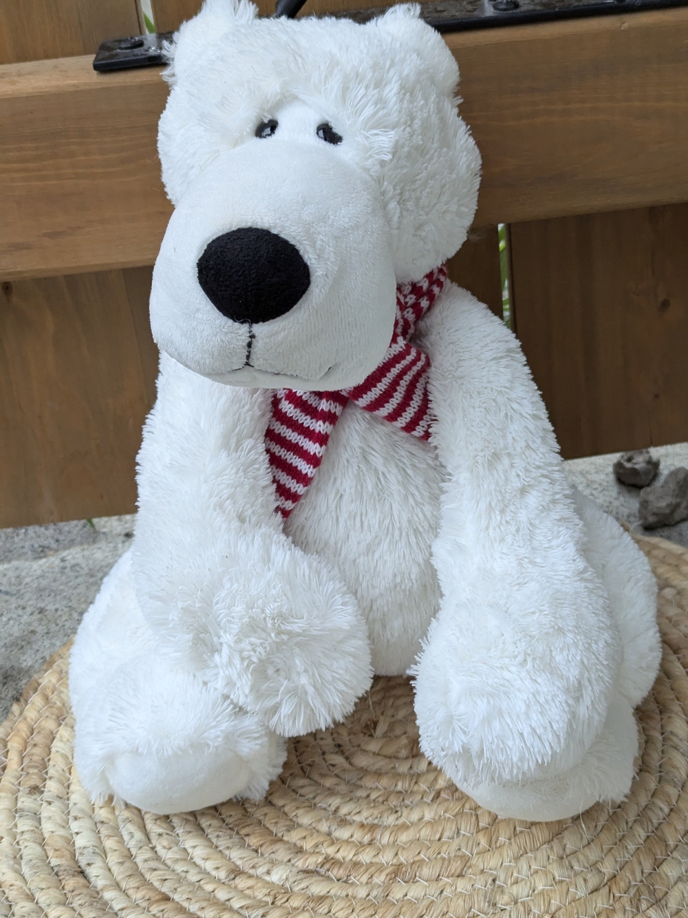 Ganz Jett HX11413 Cozy Winter Plush Polar Bear Scarf Plushie Holiday Christmas